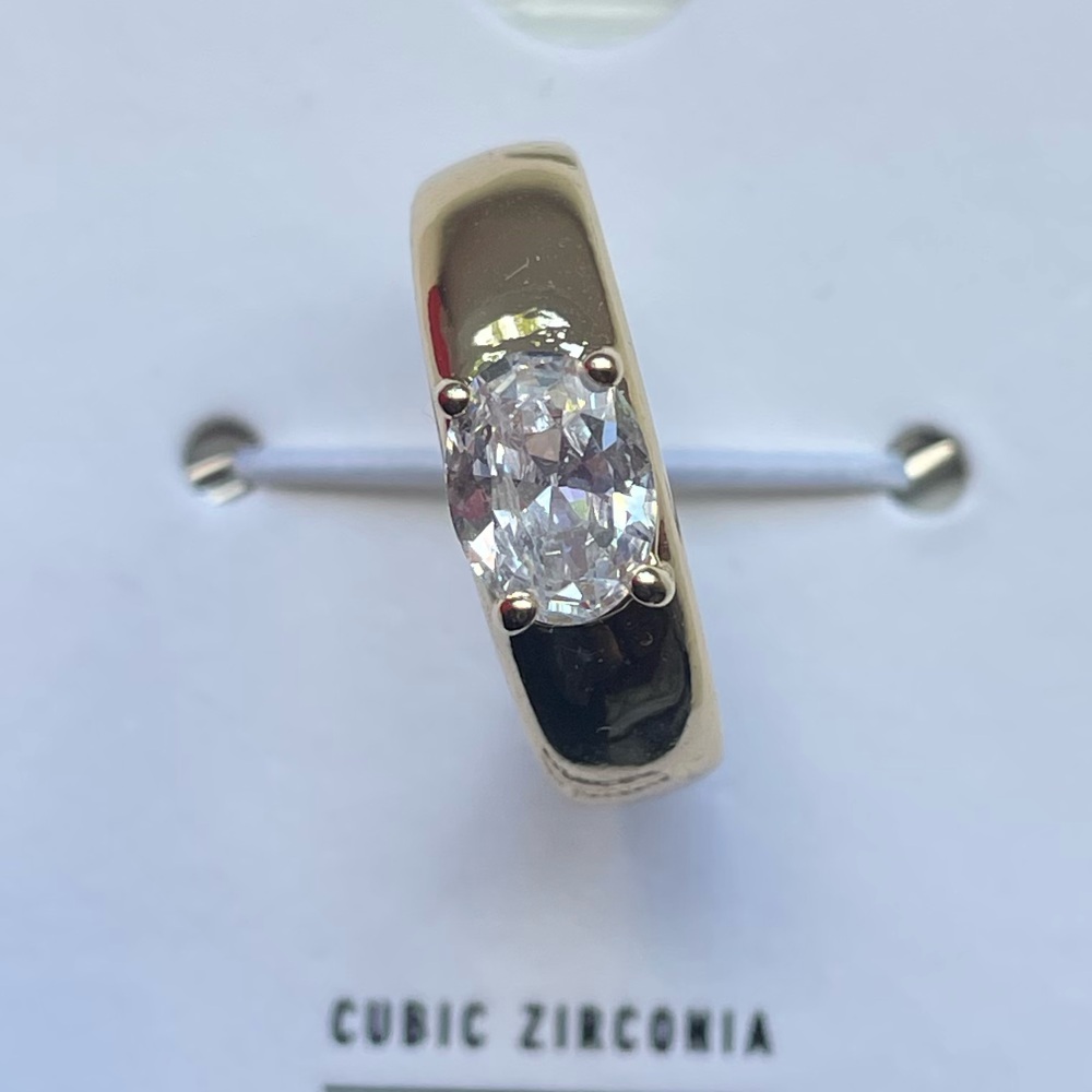 NWT Express Cubic Zirconia Gold Tone Ring Size 8